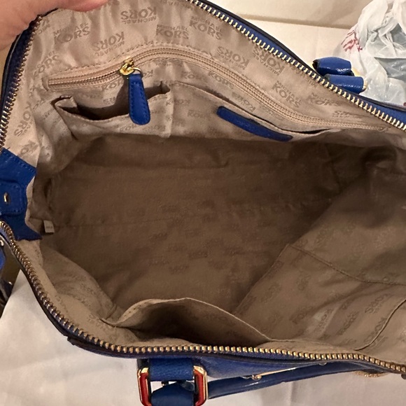 Michael Kors Royal Blue Satchel with Gold Accents